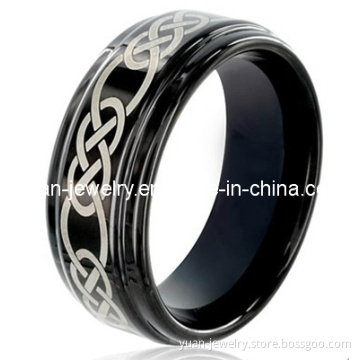 Men's Tungsten Lasered Celtic Knot Comfort Fit Ring